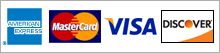 We accept Credit Cards, American Express, Master Card, Visa, Discover